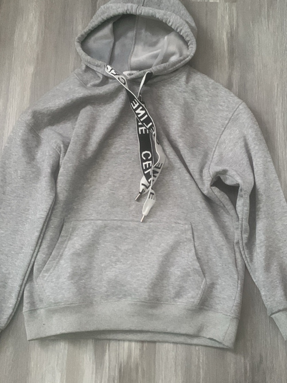 Celine Men's Gray Pullover Hoodie Sweatshirt - Casual Comfort